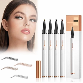 Eyebrow Microblading Pen, 2024 New 3D Waterproof Microblading Eyebrow Pencil Contouring Pen, 4 Tip Microblading Eyebrow Pen Tattoo Pencil for Natural Makeup(4Pcs Set)