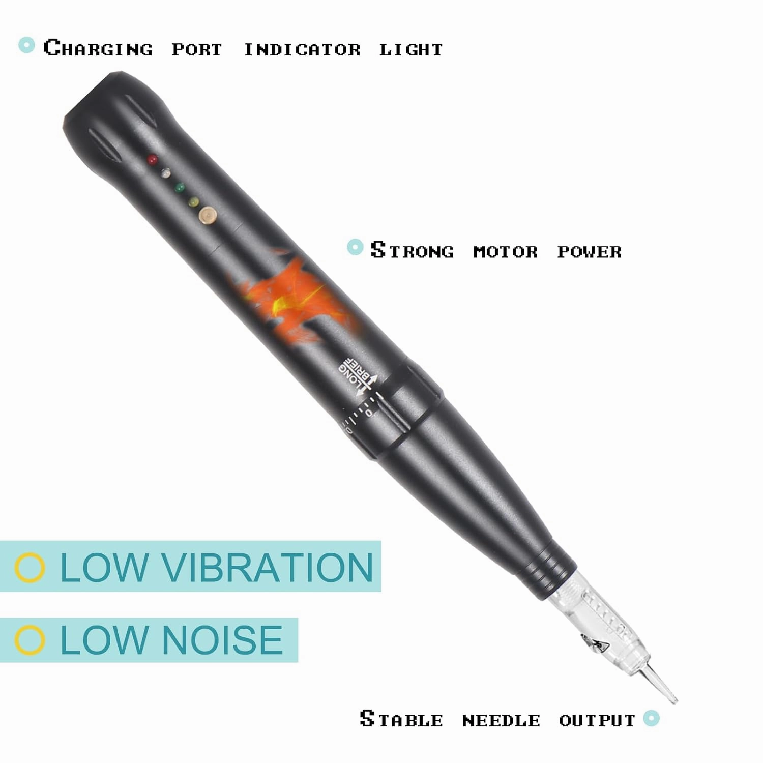 Eyebrow Tattoo Machine Kit - Micropigmentation Eyeliner Pen with 15pcs Cartridges Needles for Brow Eyeliner Lip Microblading (Black)