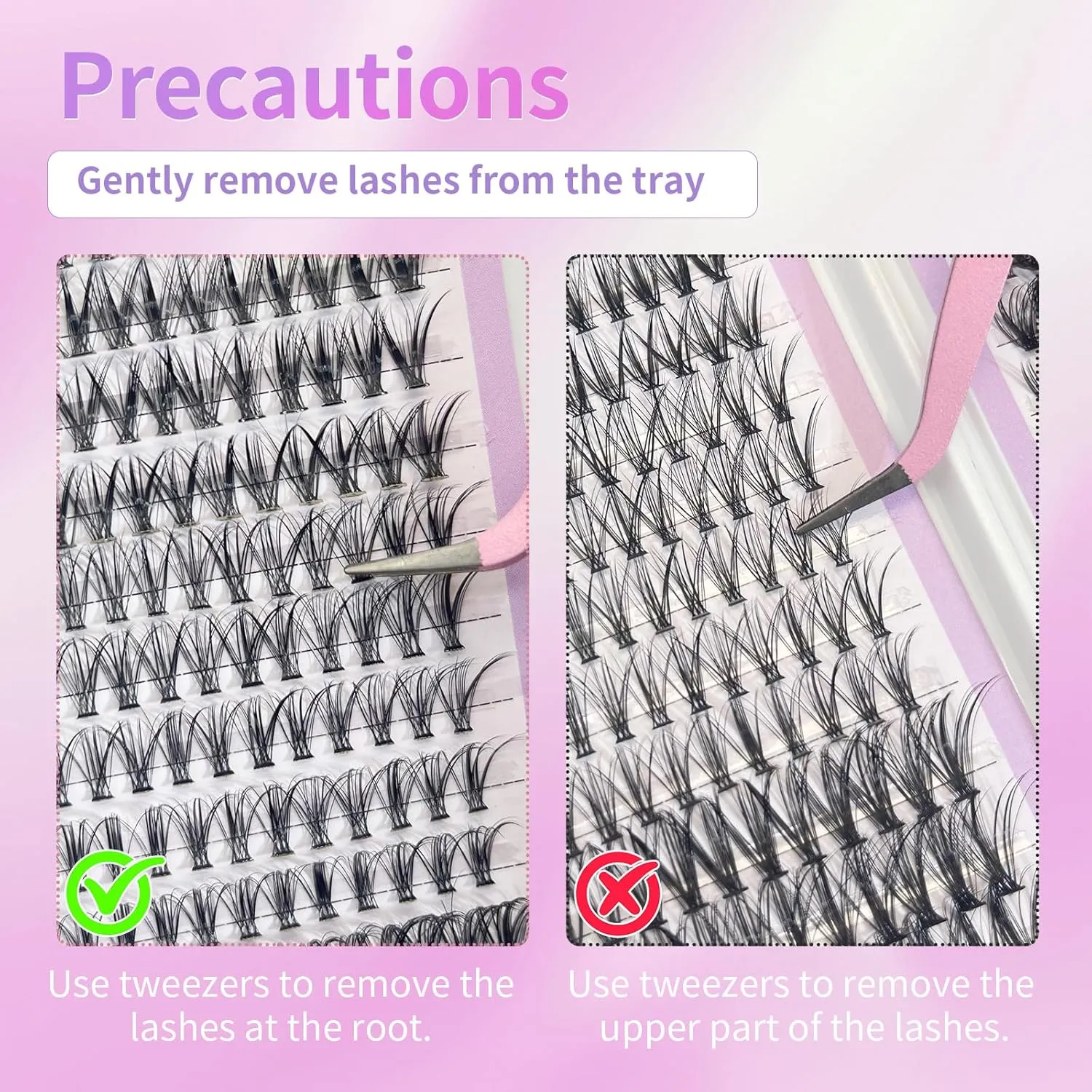 Eyelash Extension Kit - 30D & 40D Mix (32 Rows), D Curl 10-14mm with Large Capacity Eyelash Curler, Natural/Glamorous/Thick Effects for Beginners, 3D Volume & Cross Design
