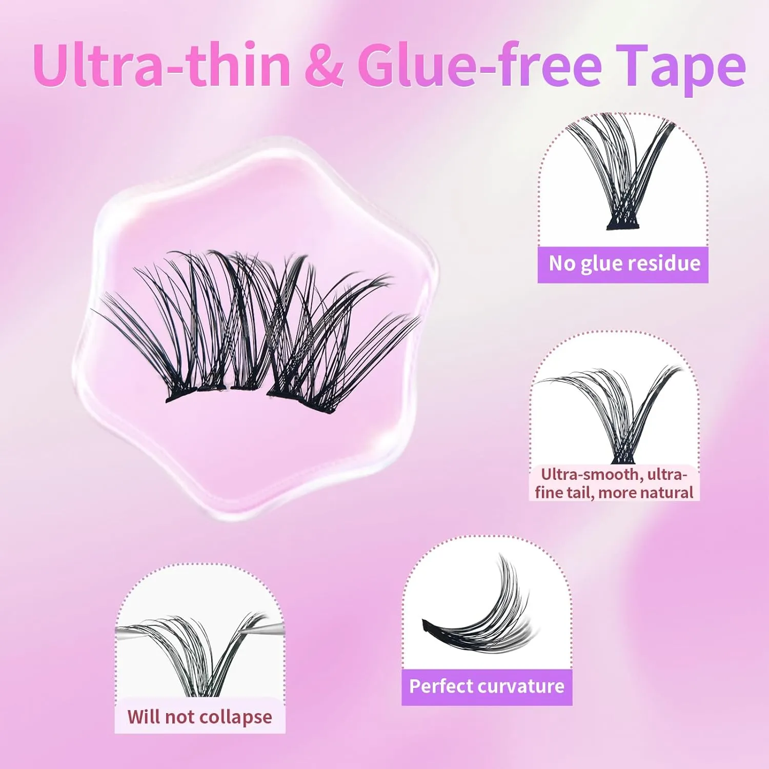Eyelash Extension Kit - 30D & 40D Mix (32 Rows), D Curl 10-14mm with Large Capacity Eyelash Curler, Natural/Glamorous/Thick Effects for Beginners, 3D Volume & Cross Design