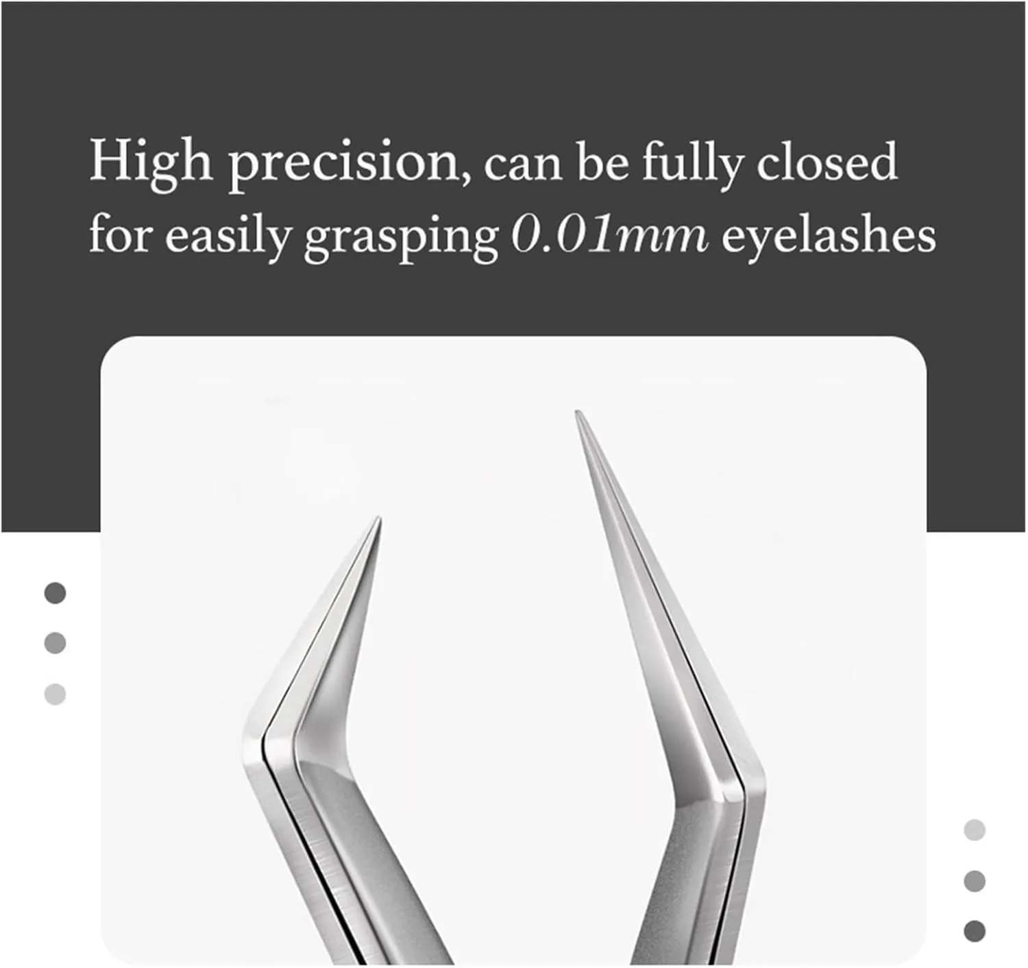 Eyelash Extension Tweezers Stainless Steel Eyebrow Precision Tweezers Fiber Tip Volume Isolation Lashes Extension Tweezer(Silver S-01 Tweezer)
