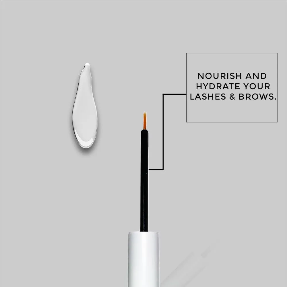 Eyelash Growth Serum - with Instant Lash Volume Effect. Eyebrow Growth Treatment. Dermatologist Approved Lash Enhancing Serum 2-4 Weeks (5ml Large Size) 6 months Use. Organic, Vegan & Cruelty-Free