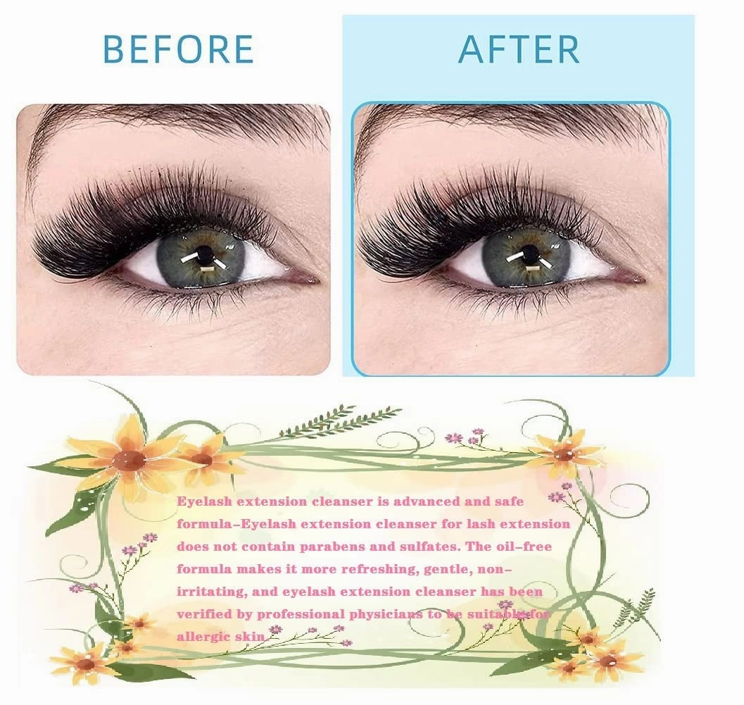 Eyelash Cleanser Concentrate 60ml Professional Lash Extensions Shampoo Natural Foaming Cleanser for Extensions Lashes with Salon Home Care-Makes 12 Bottles 60ml Eyelash Shampoo (strawberries)