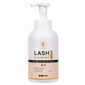 Eyelash Extension Cleanser Eyelash Shampoo for Lash Extensions Foam Brushes for Lash Wash & Brushes Eyelid Cleanser for Makeup for Salon and Home Use (500ml)