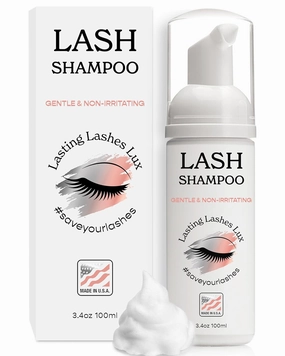 Eyelash Extension Shampoo,100ml 3.4 fl. Oz Lash Cleaner, Eyelid & Eyebrow Foaming Cleanser, Lash Wash for Eyelash Extensions, Non-Irritating 100% Natural, Sensitive Formula for Lash Extension Home Use