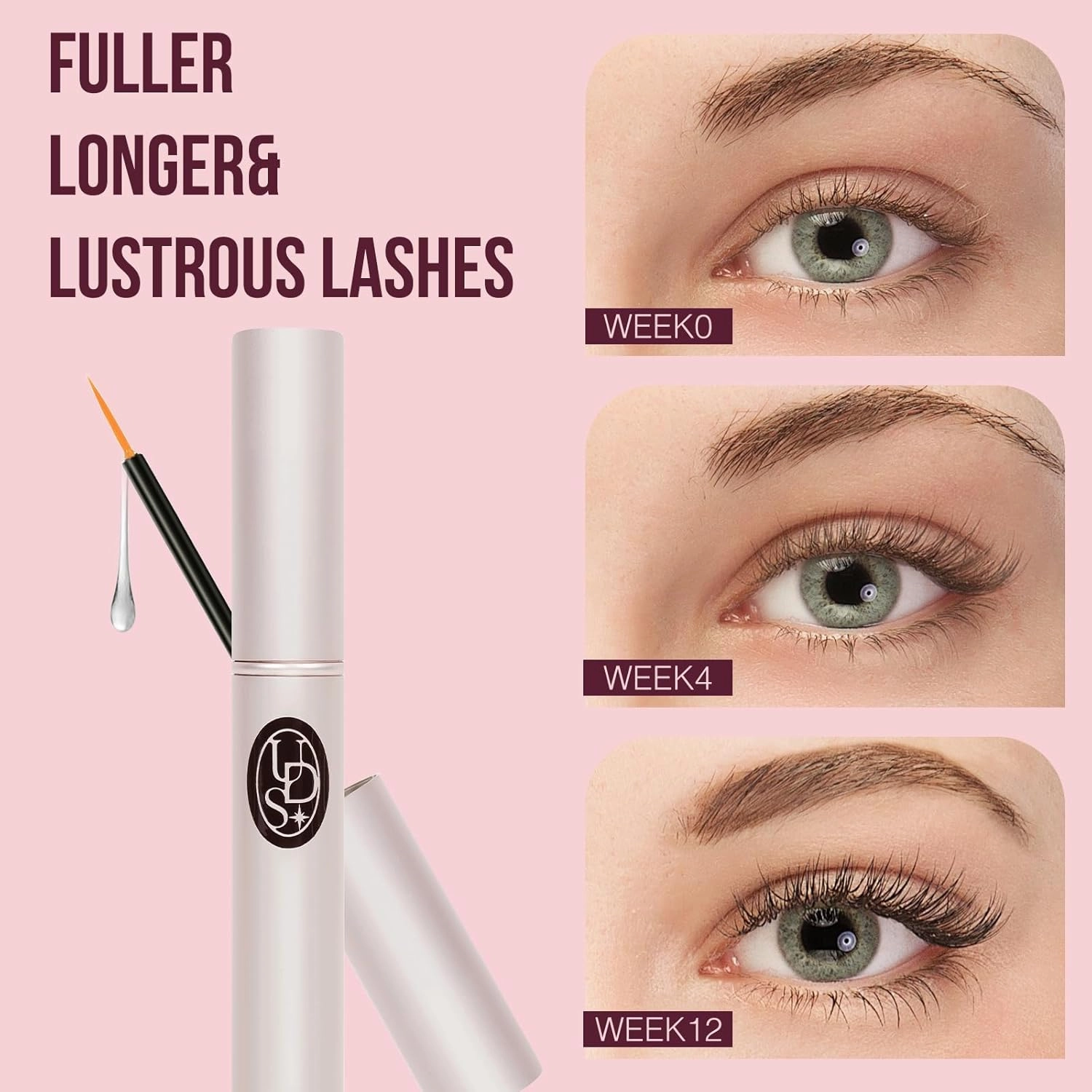 Eyelash Growth Serum 2 Pcs Safe for Sensitive Eyes makes Thicker,Longer lash and Eyebrow Unidollss Lash Serum for Lash Growth Lash Enhancing Treatment with Nourishing Botanical,Vegan&Cruelty-Free.