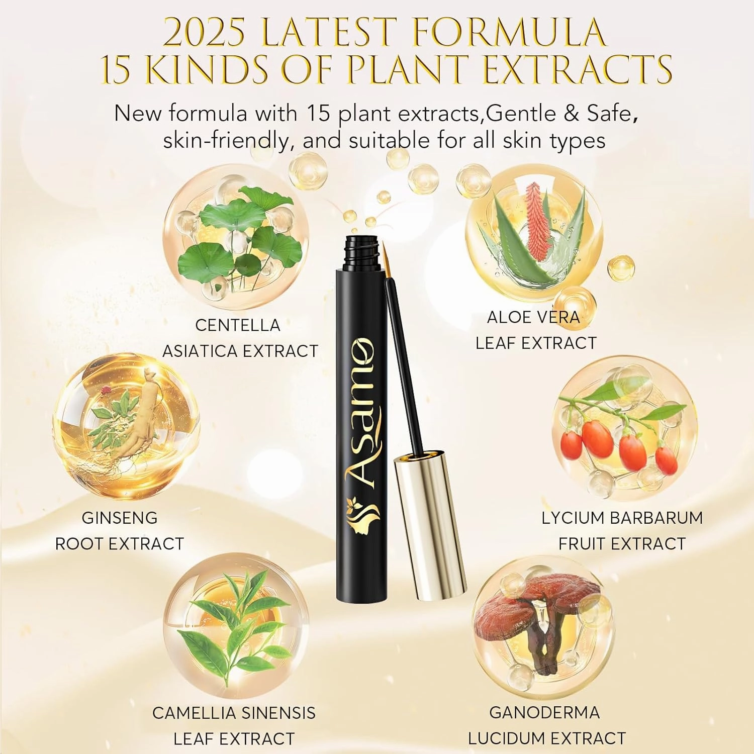 Eyelash Growth Serum – 15 Plant Extracts for Longer Lashes, Natural Beauty Enhancement,eye lash serum growth