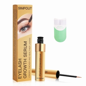 Eyelash Serum - Fuller & Longer Looking Eyelashes Lash Enhancing Serum, Voluminous Lengthening Natural Lash Enhancer, Vegan & Cruelty-Free (Gold)