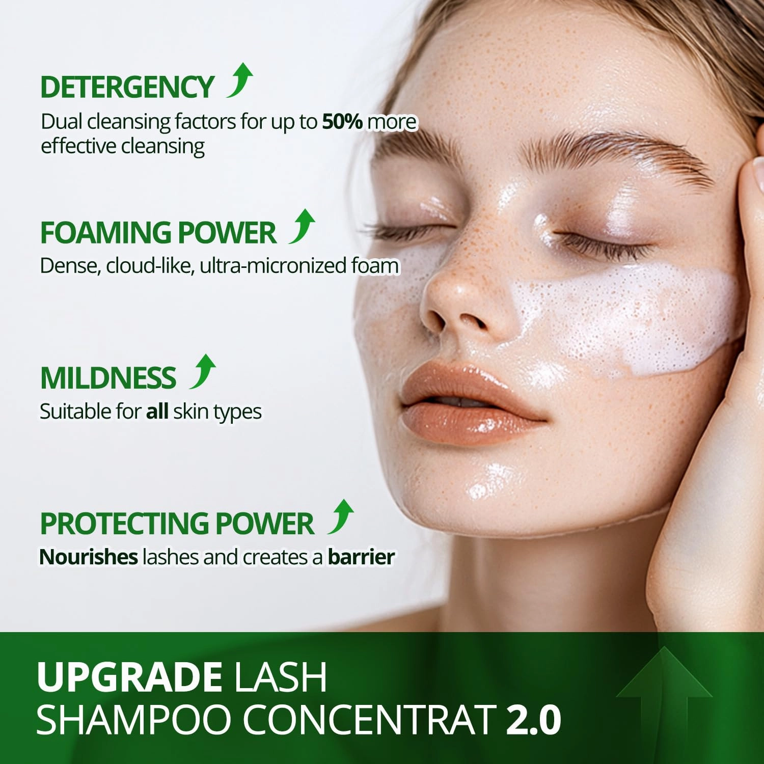 Eyelash Shampoo Concentrate 100ml Lash Cleanser Concentrate Lash Wash Concentrate Upgrade Shampoo for Lashes DIY Eyelash Extensions Shampoo Mint