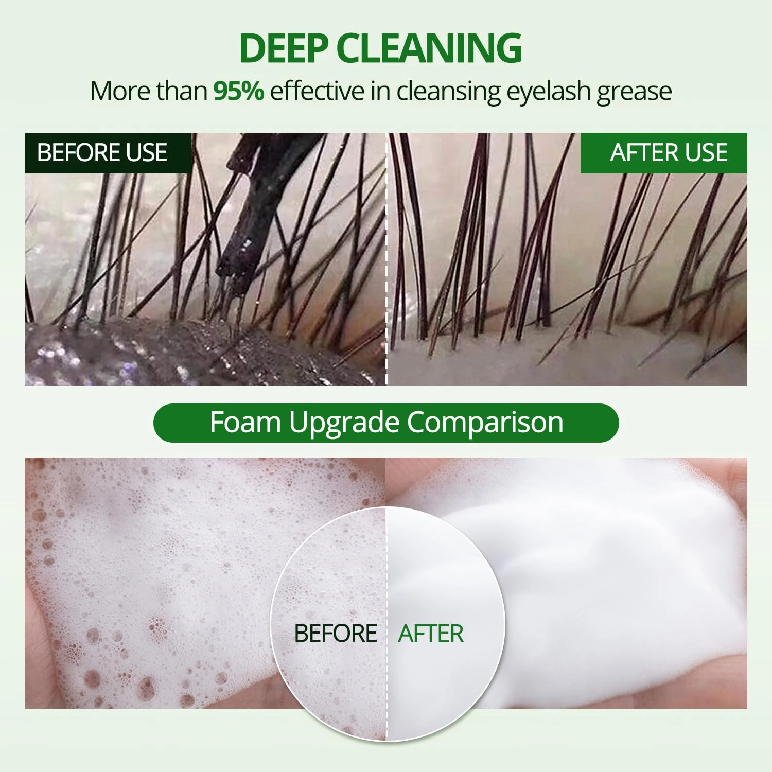 Eyelash Shampoo Concentrate 100ml Lash Cleanser Concentrate Lash Wash Concentrate Upgrade Shampoo for Lashes DIY Eyelash Extensions Shampoo Mint