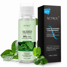 Eyelash Shampoo Concentrate 100ml Lash Cleanser Concentrate Lash Wash Concentrate Upgrade Shampoo for Lashes DIY Eyelash Extensions Shampoo Mint