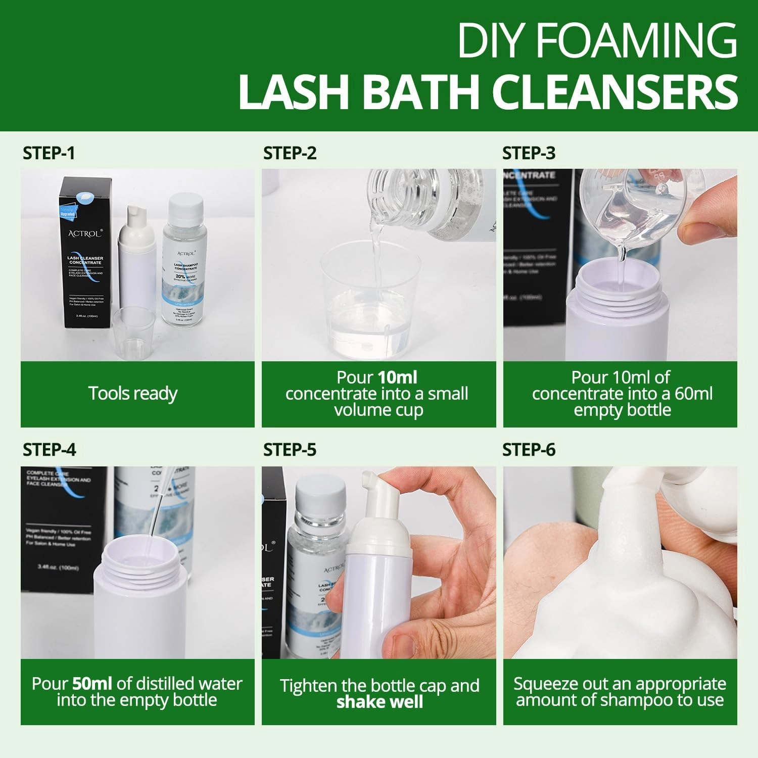 Eyelash Shampoo Concentrate 100ml Lash Cleanser Concentrate Lash Wash Concentrate Upgrade Shampoo for Lashes DIY Eyelash Extensions Shampoo Mint