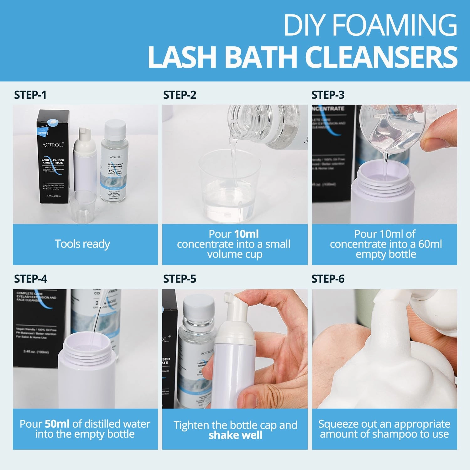 Eyelash Shampoo Concentrate 100ml Lash Cleanser Concentrate Lash Wash Concentrate Upgrade Shampoo for Lashes DIY Eyelash Extensions Shampoo Unscented