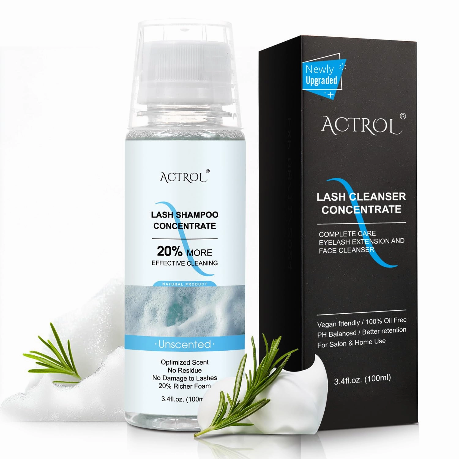 Eyelash Shampoo Concentrate 100ml Lash Cleanser Concentrate Lash Wash Concentrate Upgrade Shampoo for Lashes DIY Eyelash Extensions Shampoo Unscented