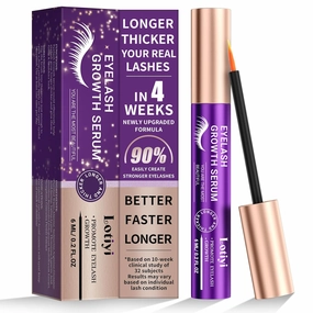 Eyelashes Growth Serum - 6ml for Natural Lashes, Extensions & Eyebrows, Thicker, Fuller & Longer Looking Eyelashes, Lash Enhancing, Vegan & Cruelty-Free