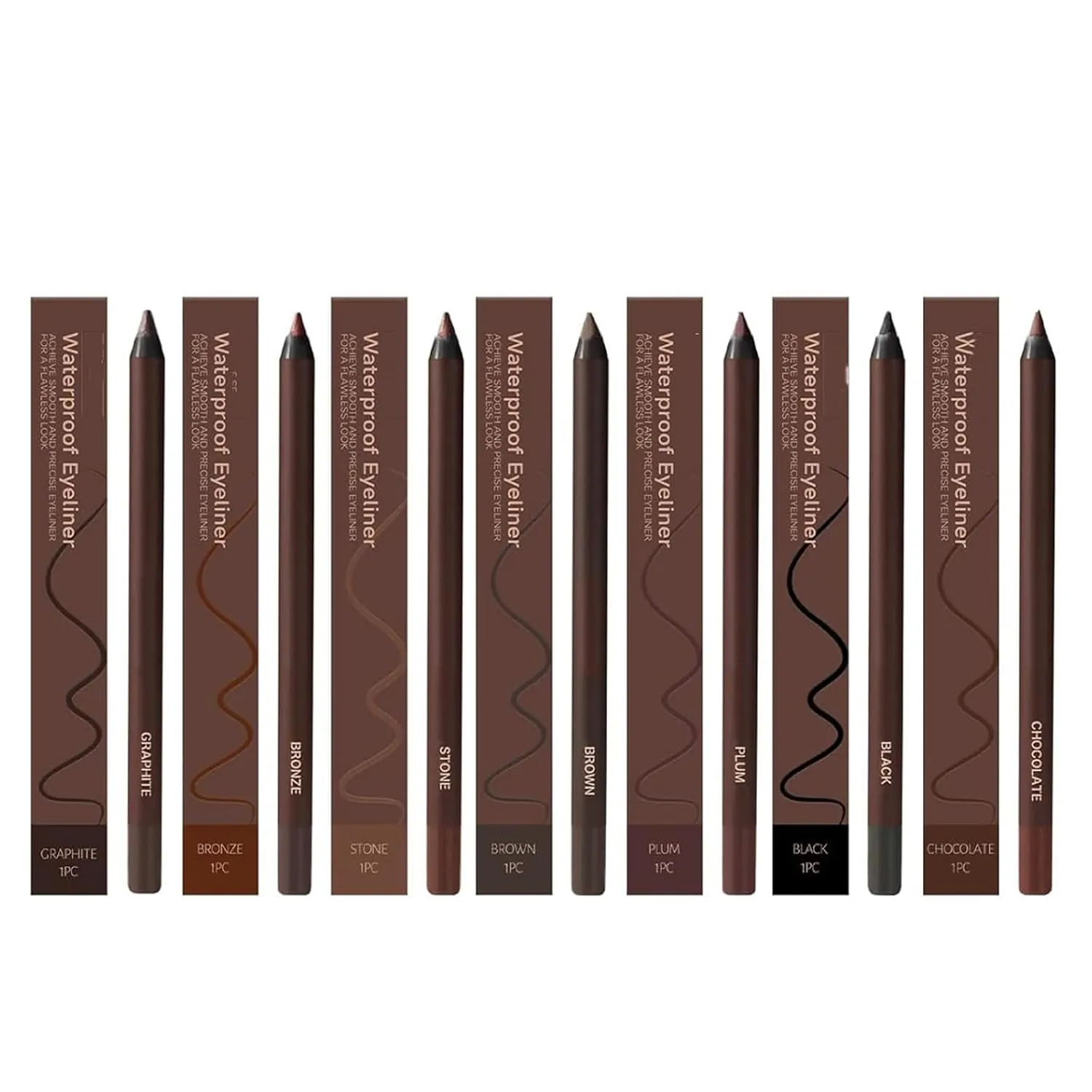 Eyeliner Pencil Waterproof Smudge Proof, 24 Hr Waterproof Eyeliner Duo Sharpenable Eye Pencil, No Smudging, Fading, Smooth And Easy To Color (7pcs)