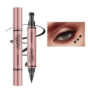 Eyeliner Stamp Seal Pen Long Lasting Waterproof Fast Dry Double-ended Eye Liner Liquid Black Pencil Make-up for Women Cosmetics (01Star models)