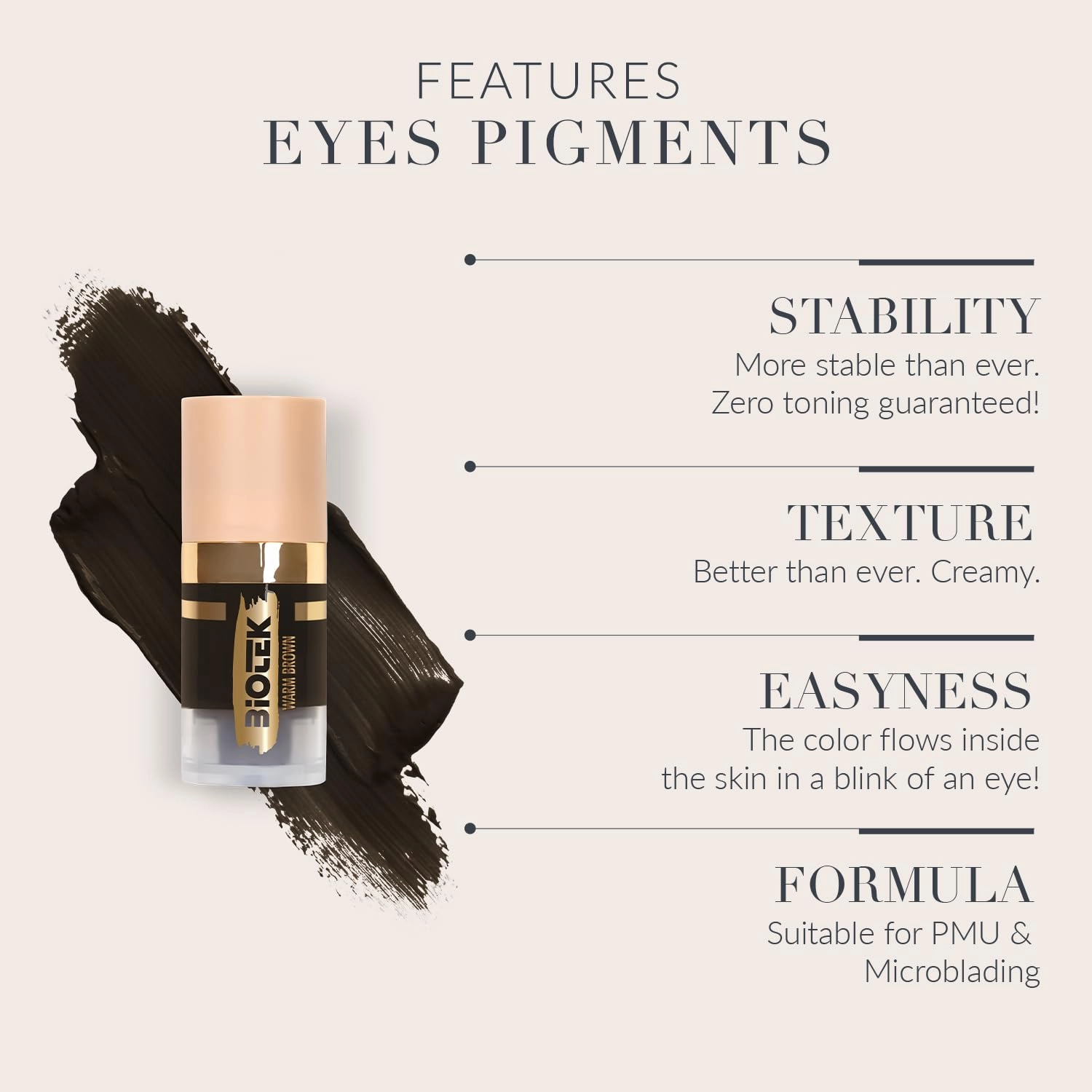 Eyes Pigment for Permanent Makeup - Warm Brown Color for Eyes and Eyeliner - Made in Italy - Warm Brown 0,24 fl.oz.
