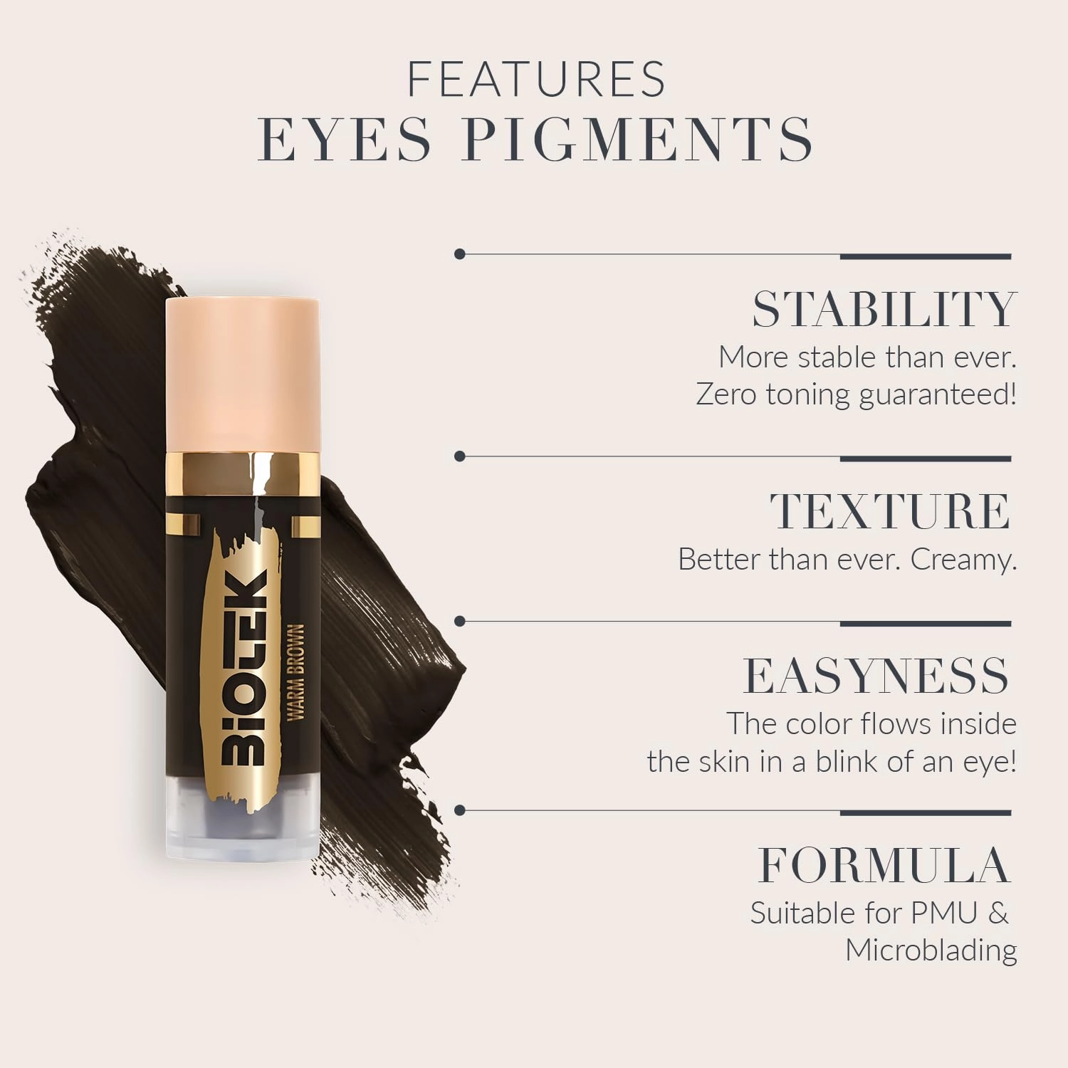 Eyes Pigment for Permanent Makeup - Warm Brown Color for Eyes and Eyeliner - Made in Italy - Warm Brown 0,61 fl.oz.