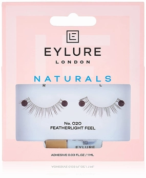 Eylure Naturalites Natural Volume False Lashes, Style No. 020, Reusable, Adhesive Included, One Pair