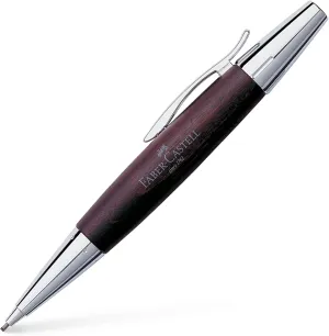Faber-Castell Design E-Motion Pearwood Polished Chrome Dark Brown Mechanical Pencil 138381