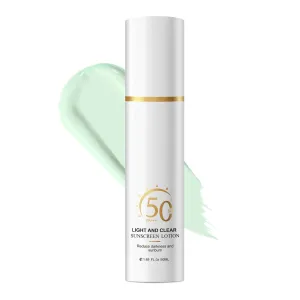 Face Sunscreen SPF 50, Invisible Broad Spectrum SPF   Makeup-Gripping Primer, Reef Safe Sunscreen With No White Cast, Oil Free & Oxybenzone Free, For All Skin Types & Skin Tones, 1.69FL Oz