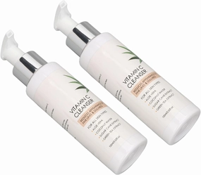 Face Cleanser, 2PCS 100ml Hydrating Cleanser Vitamin C Facial Cleanser Deep Cleansing Brightening Face Wash Face Cream with Glycerin to Hydrate Dry Skin for Reducing Fine Line