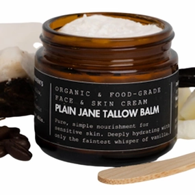Face Moisturizer and Glow Balm – Whipped Grass-Fed Tallow – Glowing Skin Balm & Makeup Primer – Dewey Skin Cream – Hydrating for Entire Body –100% Food-Grade, Non-Toxic, Fragrance-Free Skincare