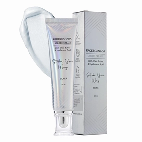 FACE'S CANADA Strobe Cream | Primer   Highlighter   Moisturizer | Shea Butter & Intense Hydration Flawless Radiant Dewy Skin For Illuminating & Glowing Makeup Base - Silver, 30g (1.05 Oz)
