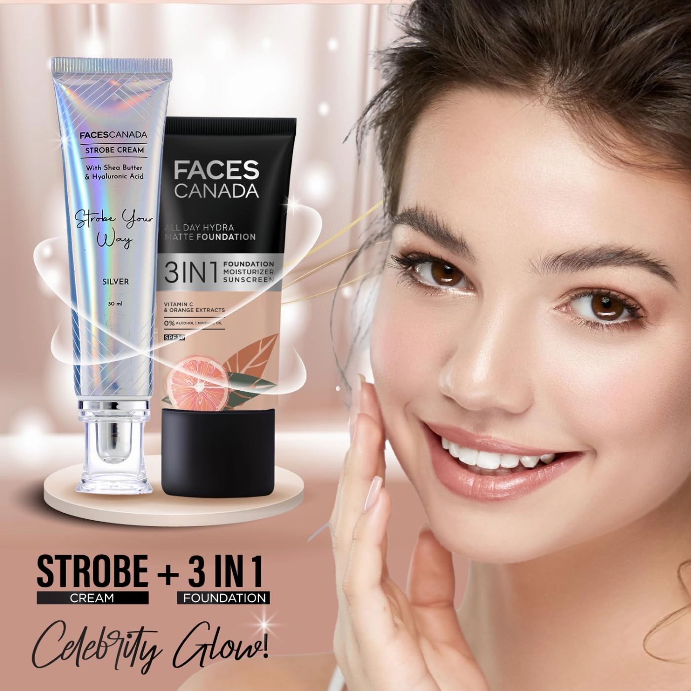 FACE'S CANADA Strobe Cream | Primer   Highlighter   Moisturizer | Shea Butter & Intense Hydration Flawless Radiant Dewy Skin For Illuminating & Glowing Makeup Base - Silver, 30g (1.05 Oz)