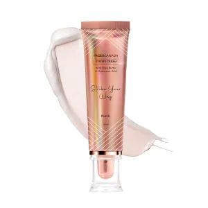 FACES CANADA Strobe Cream - Gold, 30g | Primer   Highlighter   Moisturizer | Shea Butter & Hyaluronic Acid | Intense Hydration Illuminating & Glowing Makeup Base (Peach, 1.05 ounce)