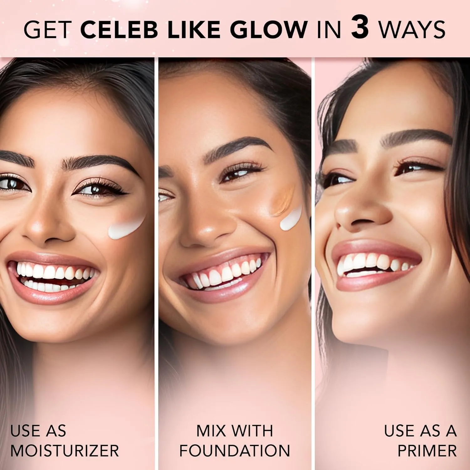 FACES CANADA Strobe Cream - Gold, 30g | Primer   Highlighter   Moisturizer | Shea Butter & Hyaluronic Acid | Intense Hydration Illuminating & Glowing Makeup Base (Peach, 1.05 ounce)
