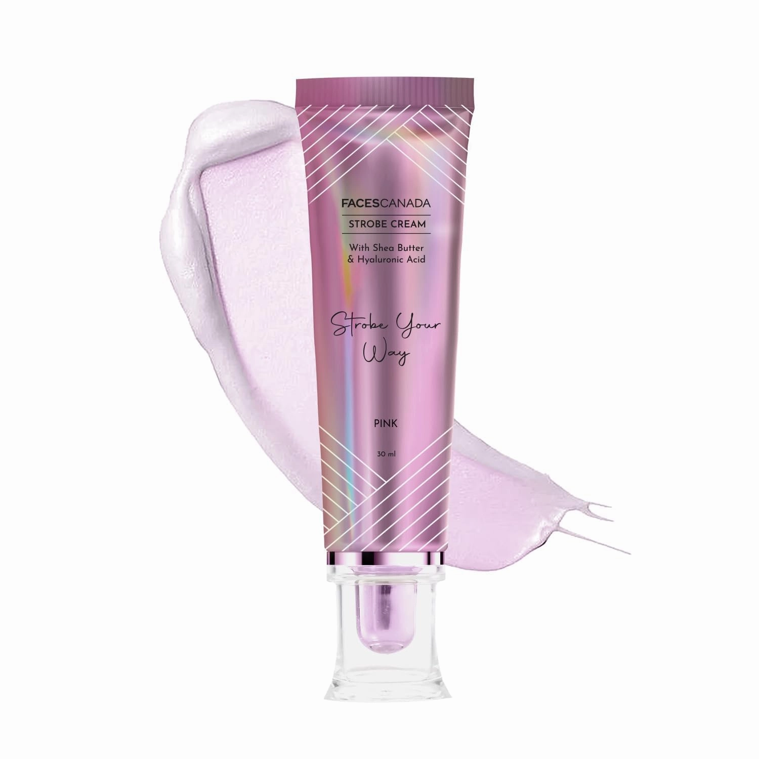 FACES CANADA Strobe Cream - Gold, 30g | Primer   Highlighter   Moisturizer | Shea Butter & Hyaluronic Acid | Intense Hydration Illuminating & Glowing Makeup Base (Pink, 1.05 ounce)