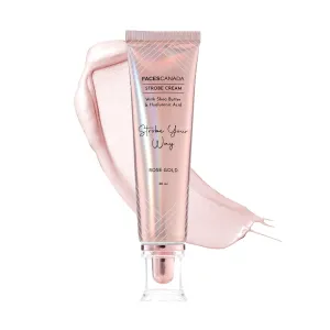 FACESN' CNADA Strobe Cream - Rose Gold, 30Ml | Primer   Highlighter   Moisturizer | Shea Butter & Hyaluronic Acid | Intense Hydration | Flawless Radiant Dewy Skin | Illuminating & Glowing Makeup Base