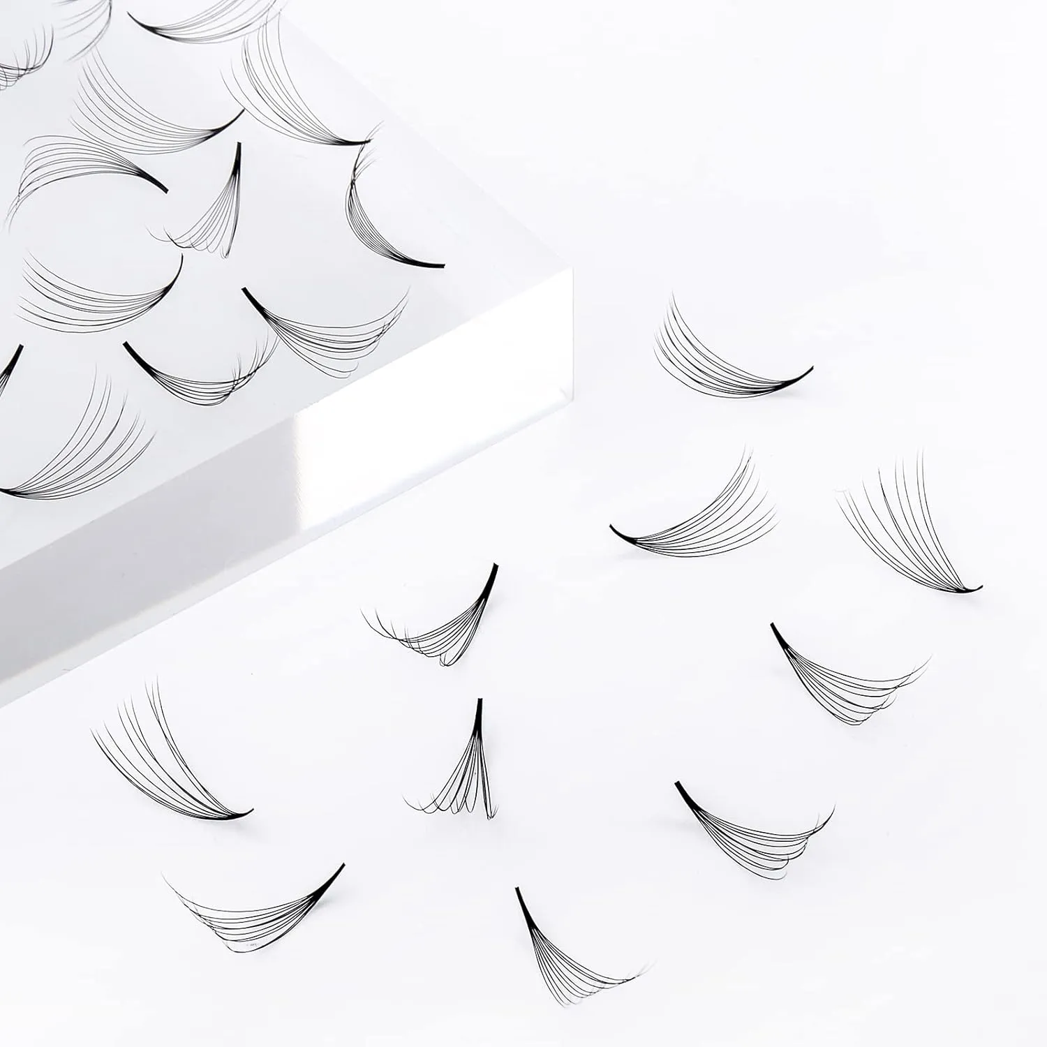 FADLASH 1000 Fans 10D Premade Volume Eyelash Extensions Mixed Tray Premade Fans Eyelash Extensions D Curl Premade Lash Fans Pointed Handmade Promade Loose Fans Thin Base (10D-0.07D,9-16mm)