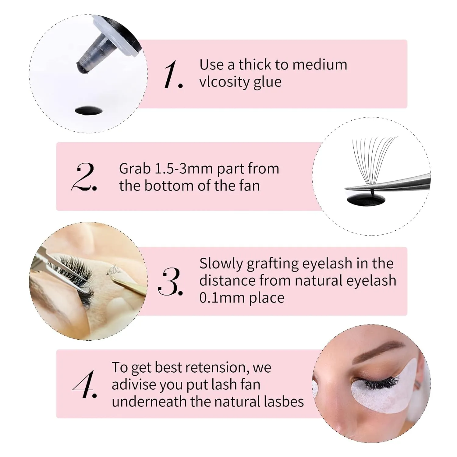 FADLASH 1000 Fans 10D Premade Volume Eyelash Extensions Mixed Tray Premade Fans Eyelash Extensions D Curl Premade Lash Fans Pointed Handmade Promade Loose Fans Thin Base (10D-0.07D,9-16mm)
