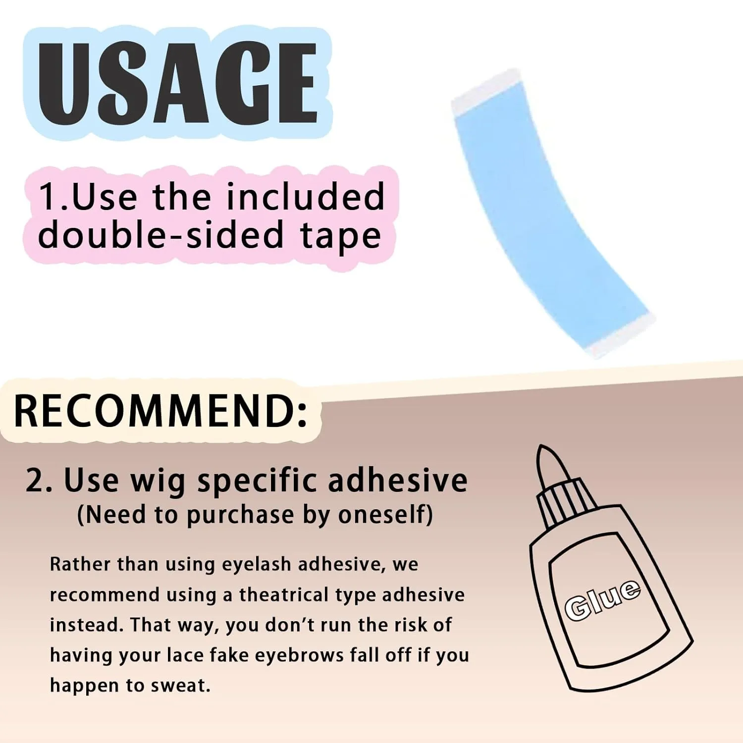Fake Eyebrows, One Pair False Eyebrows Natural Invisible Realistic 100% Handmade Full Lace, Re-Usable False Eyebrow Extensions for Man and Women (A08)