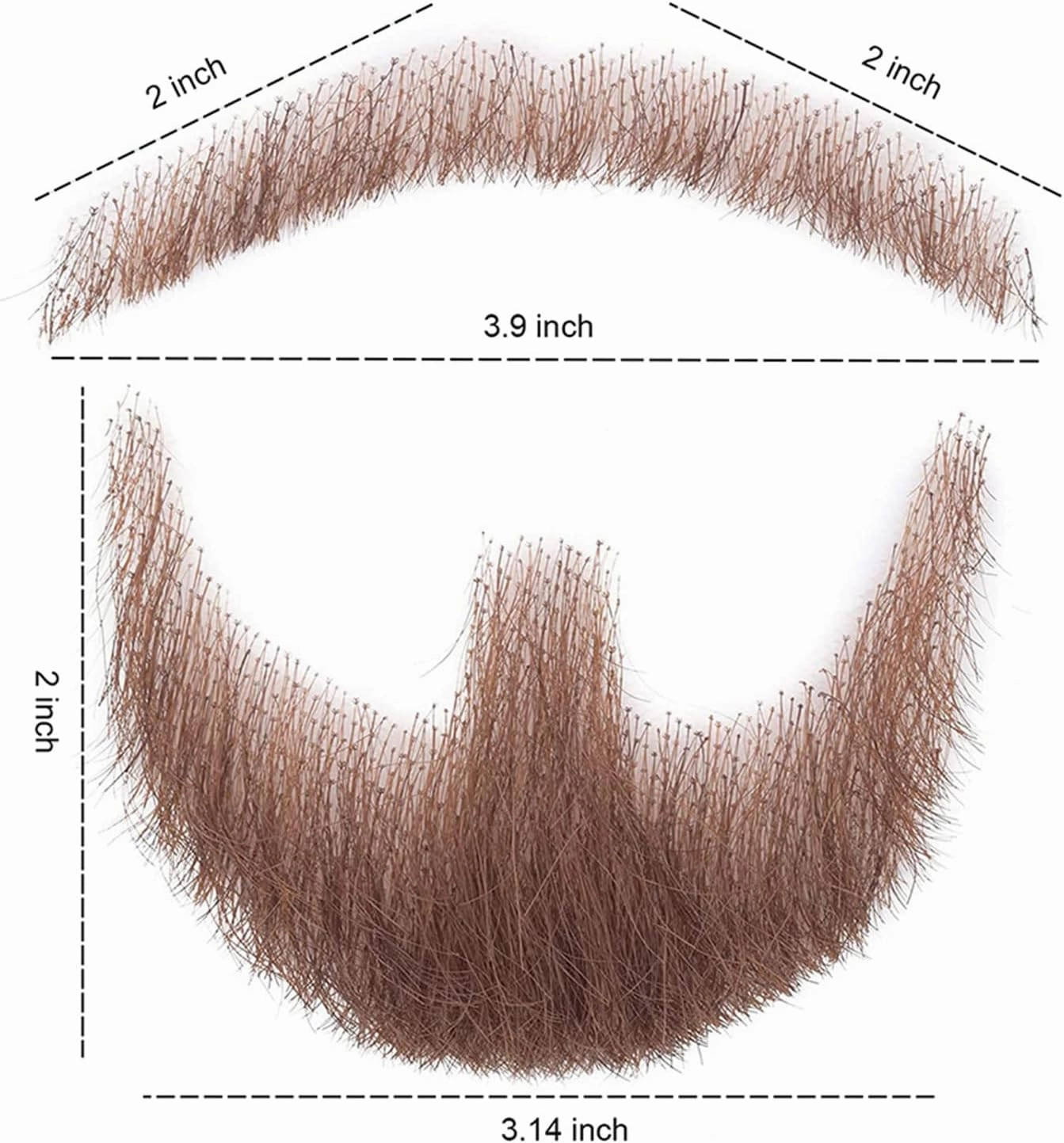 Fake Beard Realistic Mustache Human Hair Goatee False Beards Handmade Facial Hair, Natural Looking Fake Beard.