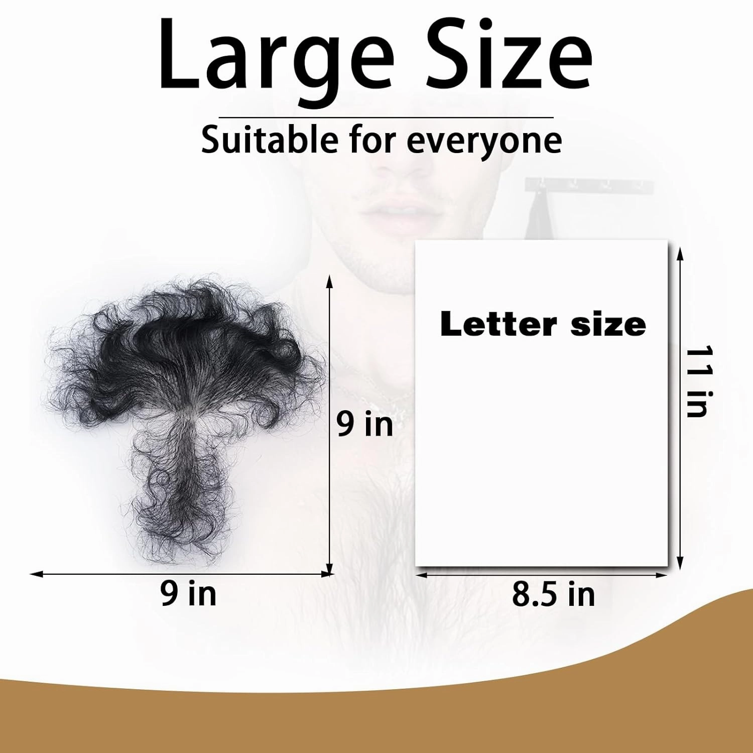 Fake Chest Hair Body Hairs Adding Hair Volume Enhancement of Manliness Handmade Full Lace Fake Realistic Chest hair (Black)