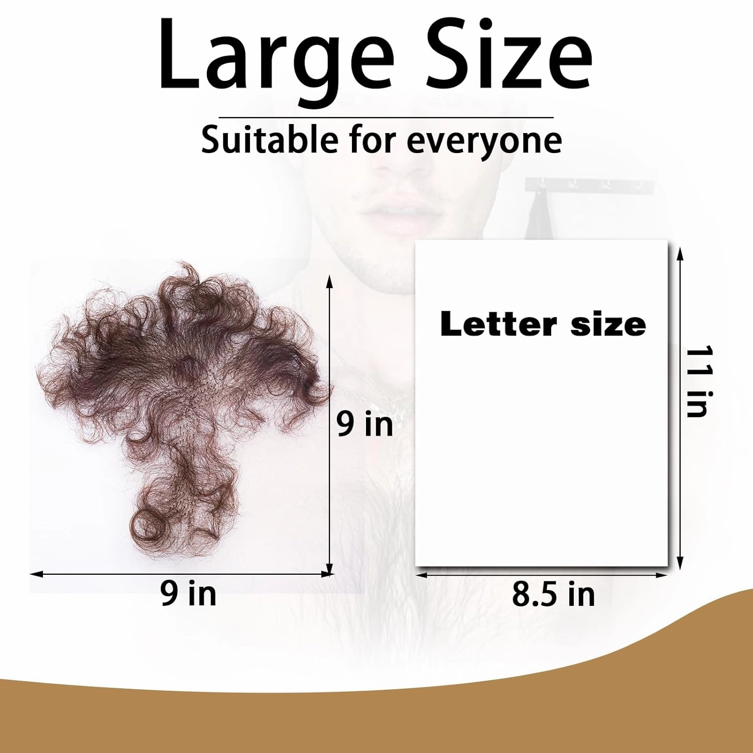 Fake Chest Hair Body Hairs Adding Hair Volume Enhancement of Manliness Handmade Full Lace Fake Realistic Chest hair (Style 2)