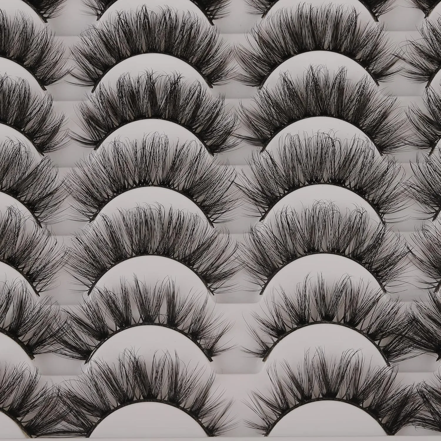 False Eyelashes 48 Pairs 6 Styles Mixed Fake Eye Lashes Bulk Wholesale Dramatic Thick 5D Wispy Strip Faux Mink Eyelashes Multipack