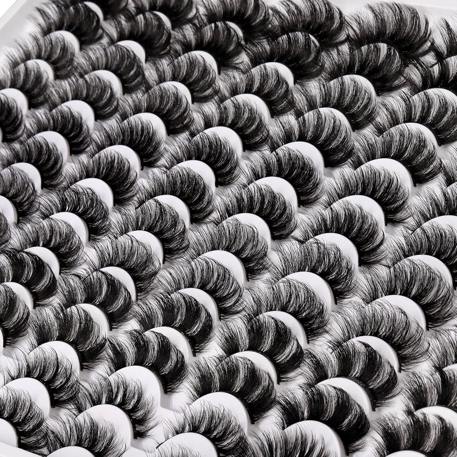 False Eyelashes 48 Pairs 6 Styles Mixed Fake Eye Lashes Bulk Wholesale Dramatic Thick 5D Wispy Strip Faux Mink Eyelashes Multipack