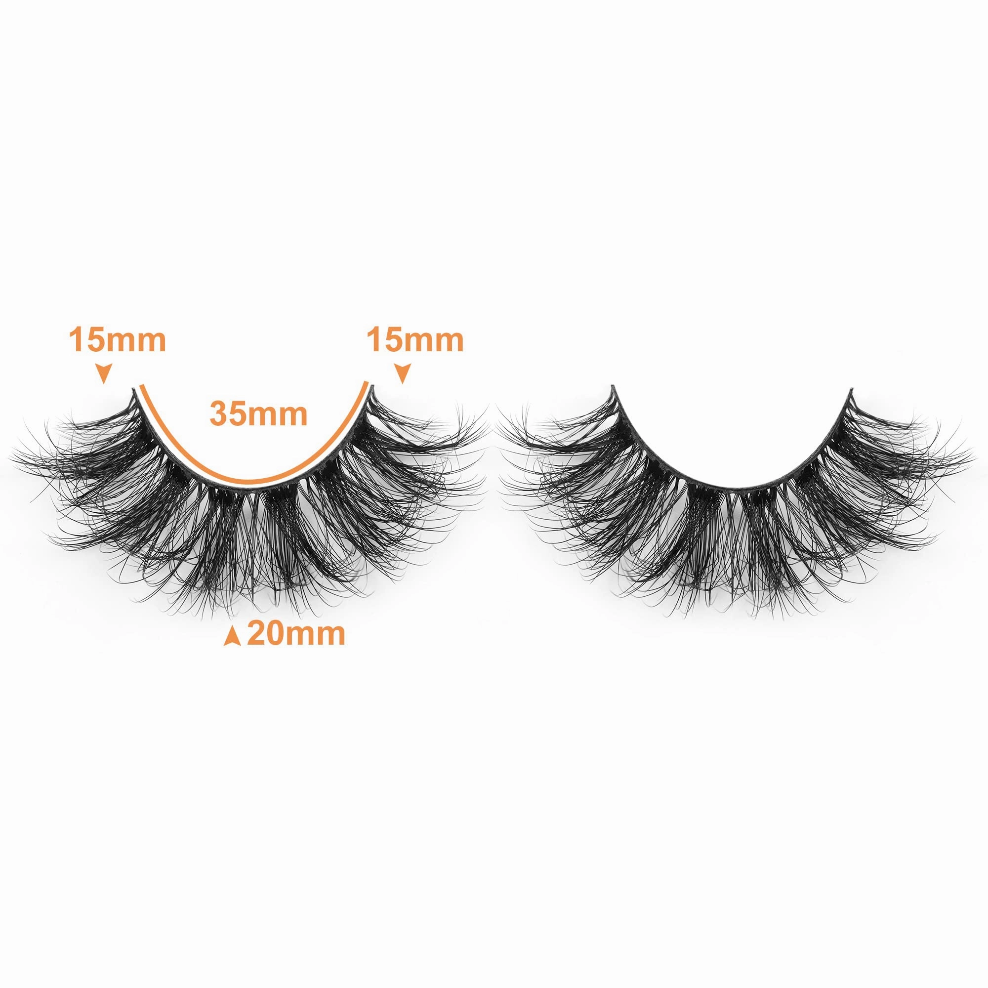 False Lashes Fluffy Lashes Full Curly Eyelashes 20mm Lashes Volume Strip Lashes Natural Strip Lashes Pack Focipeysa