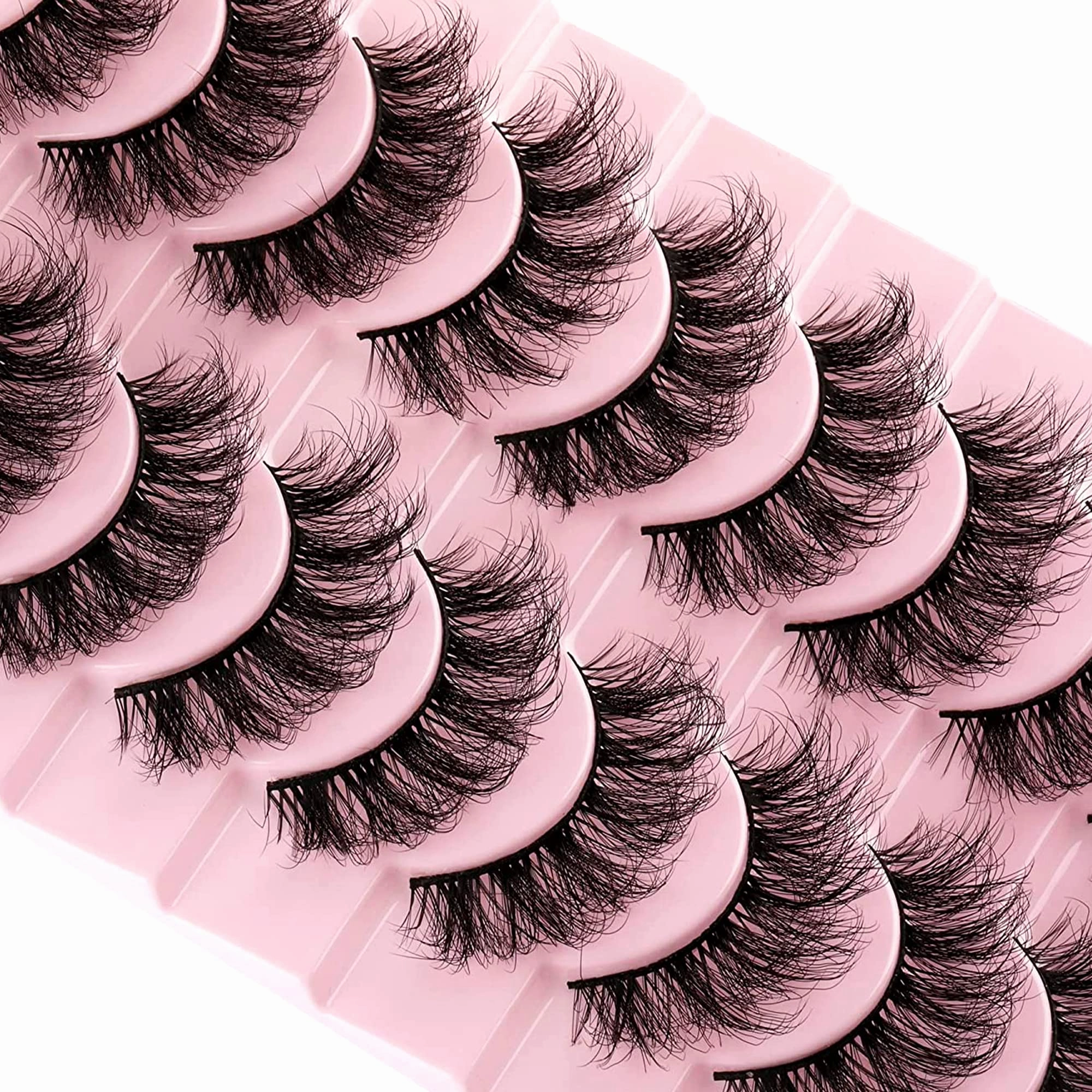 False Lashes Fluffy Lashes Full Curly Eyelashes 20mm Lashes Volume Strip Lashes Natural Strip Lashes Pack Focipeysa