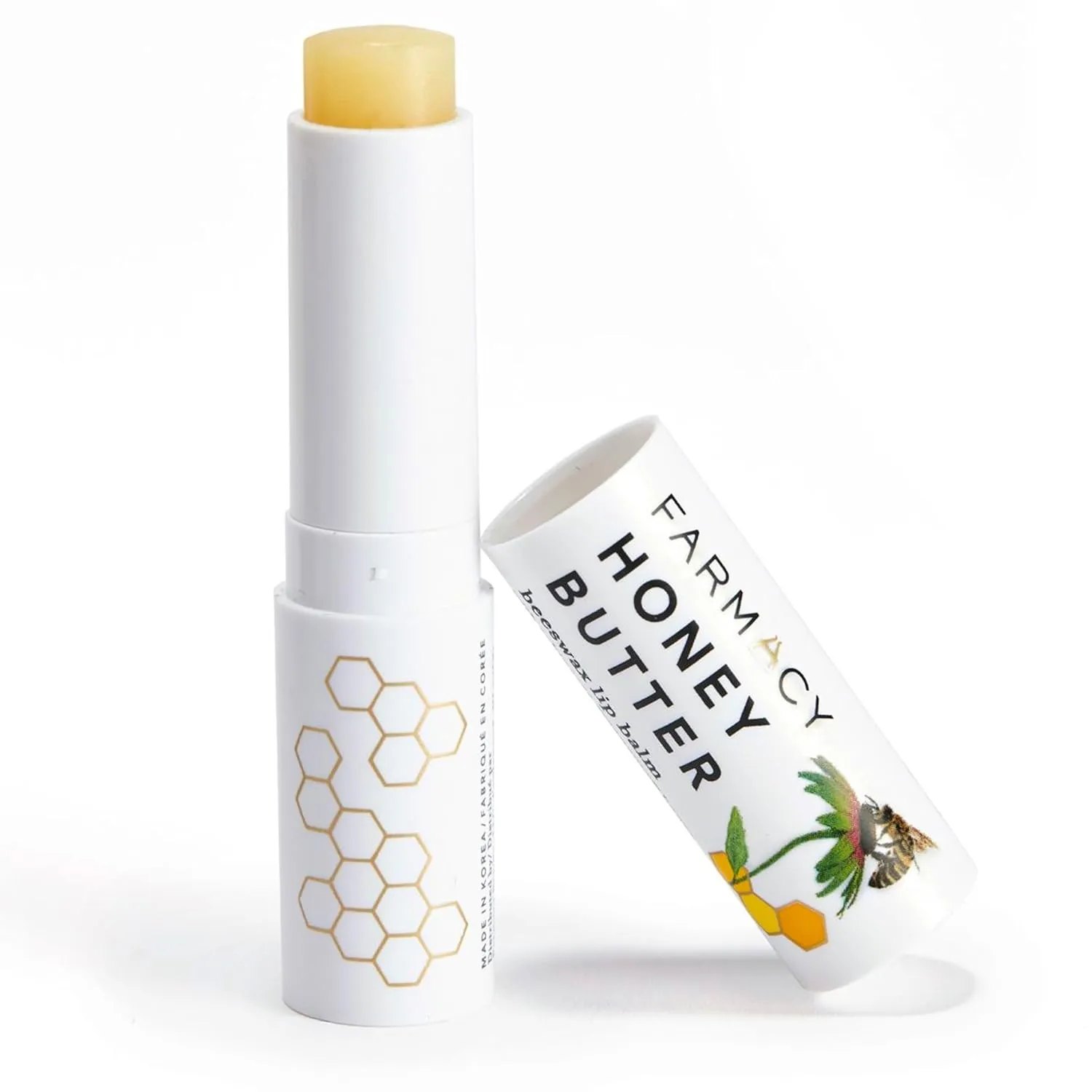 Farmacy Beeswax Lip Balm - Honey Butter Moisturizing Lip Care   Chapped Lip Treatment - Enriched with Cupuaçu   Cocoa Butters, Proprietary Honey Blend and Vitamin E to Nourish, Soften   Heal (3.4g)
