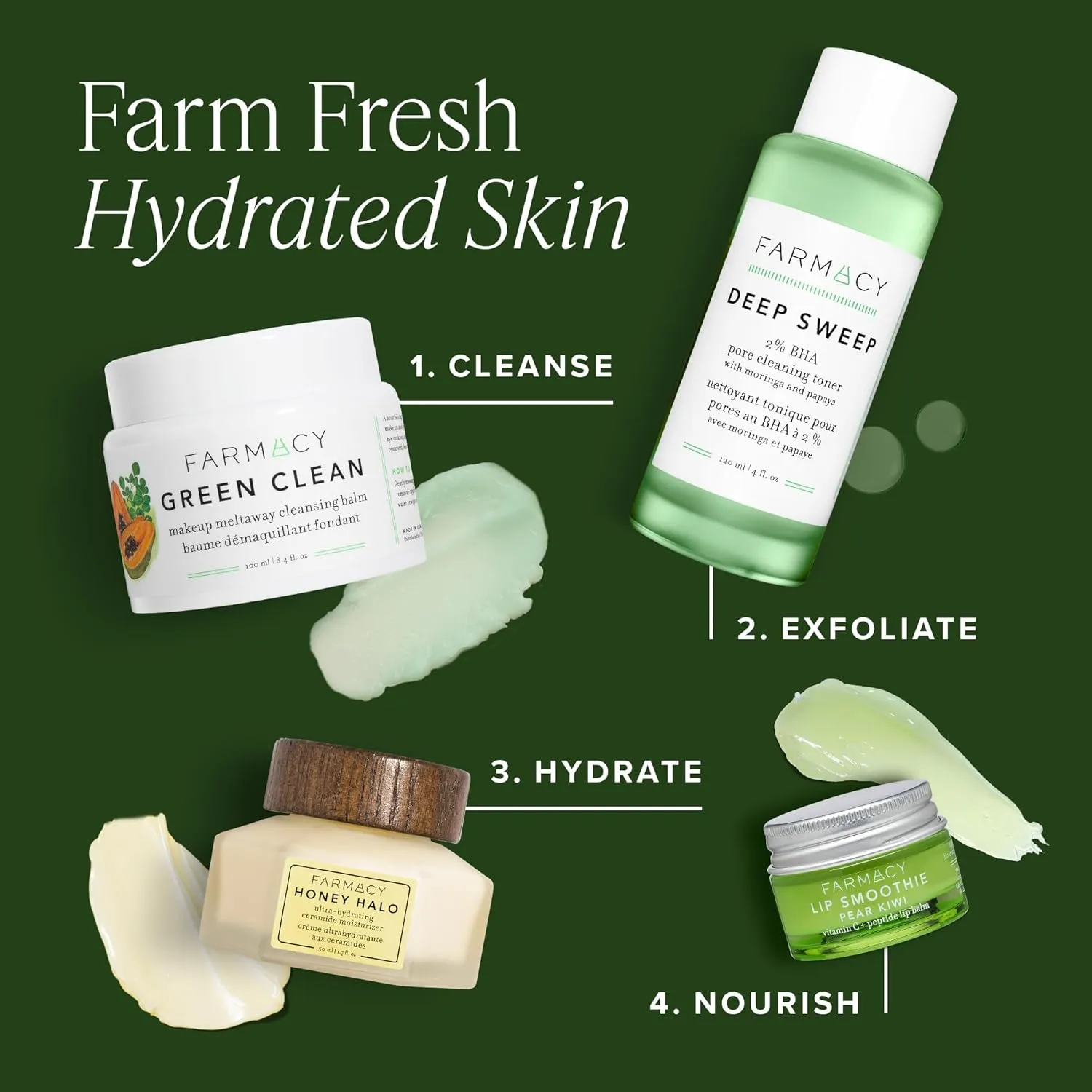 Farmacy Makeup Remover Cleansing Balm - Green Clean Waterproof Makeup Remover   Oil Based Cleanser - Gentle Exfoliating Double Cleanser - Melts From Balm to Milky Lather (100ml)