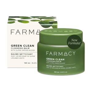 Farmacy Makeup Remover Cleansing Balm - Green Clean Waterproof Makeup Remover   Oil Based Cleanser - Newly Formulated Double Cleanser with Plant Based Waxes   Upcycled Moringa (100ml)