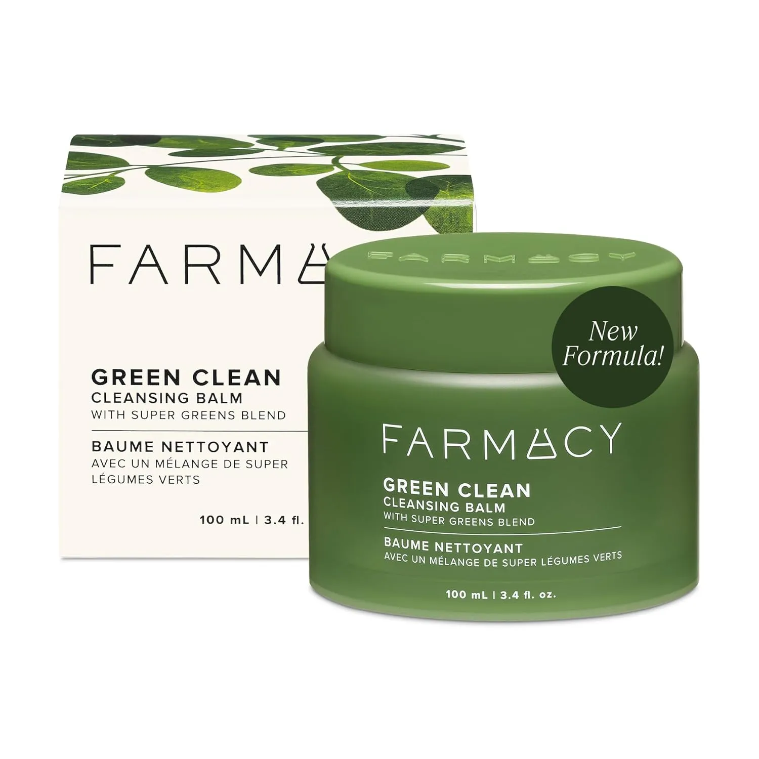 Farmacy Makeup Remover Cleansing Balm - Green Clean Waterproof Makeup Remover   Oil Based Cleanser - Newly Formulated Double Cleanser with Plant Based Waxes   Upcycled Moringa (100ml)