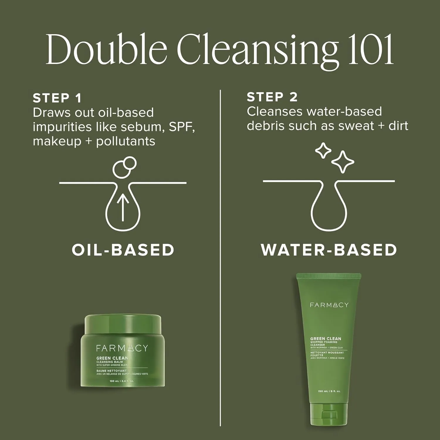 Farmacy Makeup Remover Cleansing Balm - Green Clean Waterproof Makeup Remover   Oil Based Cleanser - Newly Formulated Double Cleanser with Plant Based Waxes   Upcycled Moringa (100ml)