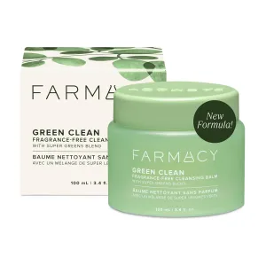 Farmacy Makeup Remover Cleansing Balm - Green Clean Waterproof Makeup Remover   Oil Based Cleanser - Newly Formulated Double Cleanser with Plant Based Waxes   Upcycled Moringa - Fragrance Free (100ml)